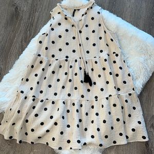 Versona Cream and Black Polka Dot Dress